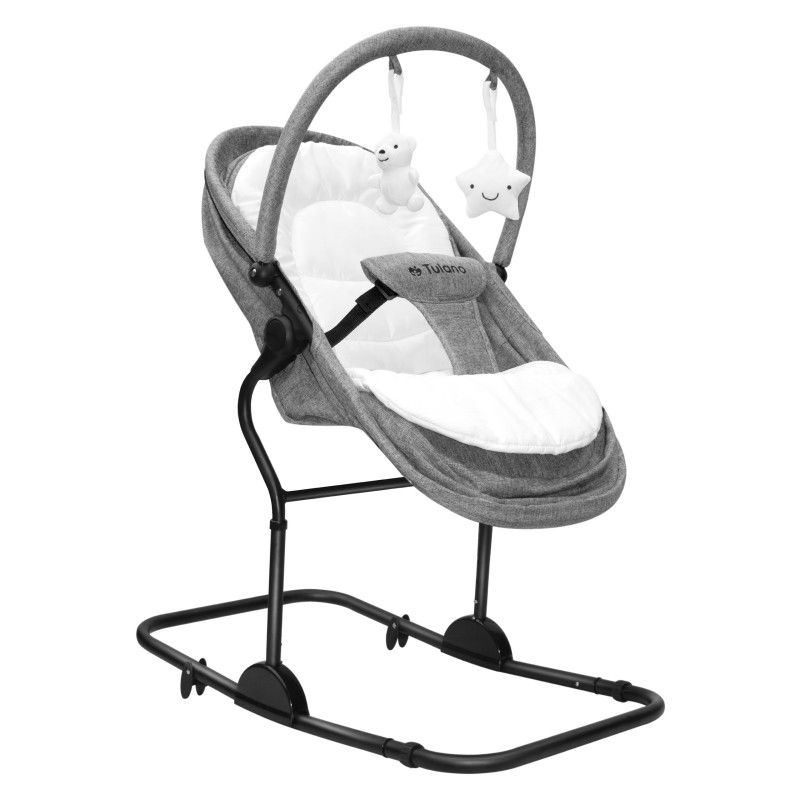 Tumbona 4 en 1 TULANO Moon 35 Gris Correa Ajustable Asiento Bebé Columpio Gris Moon 35