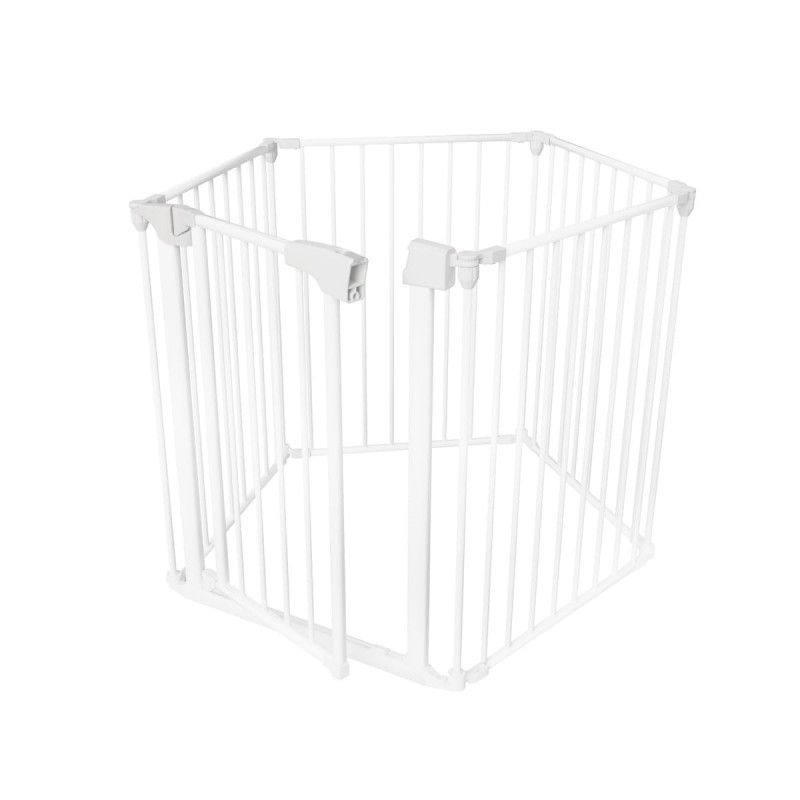 Barrera de seguridad y corralito 2 en 1 blanca de 340 cm
