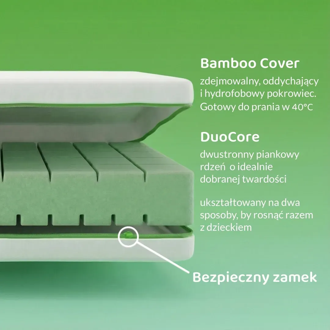 Bamboo foam mattress 120x60x10 cm